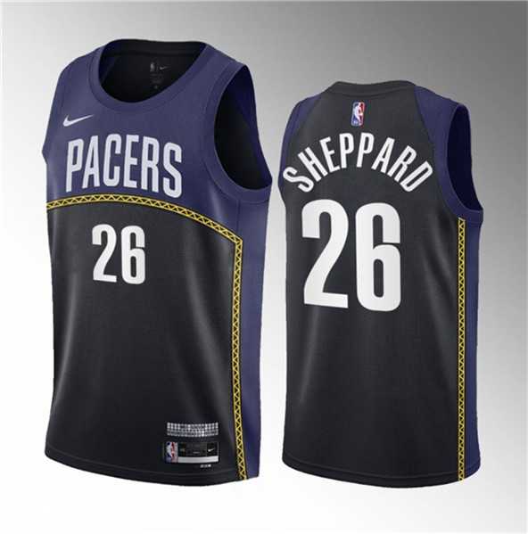 Mens Indiana Pacers #26 Ben Sheppard Blue 2023 Draft City Edition Stitched Basketball Jersey Dzhi->indiana pacers->NBA Jersey